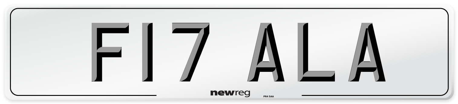 F17 ALA Number Plate from New Reg